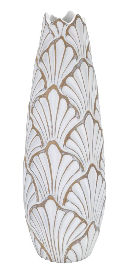 sconto Vase Panama 18,5x55x18,5 cm en polyrésine blanche