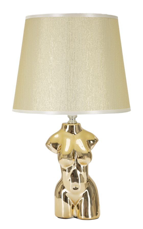 Lampe de chevet Glam Woman 25x42,5x25 cm en céramique dorée acquista