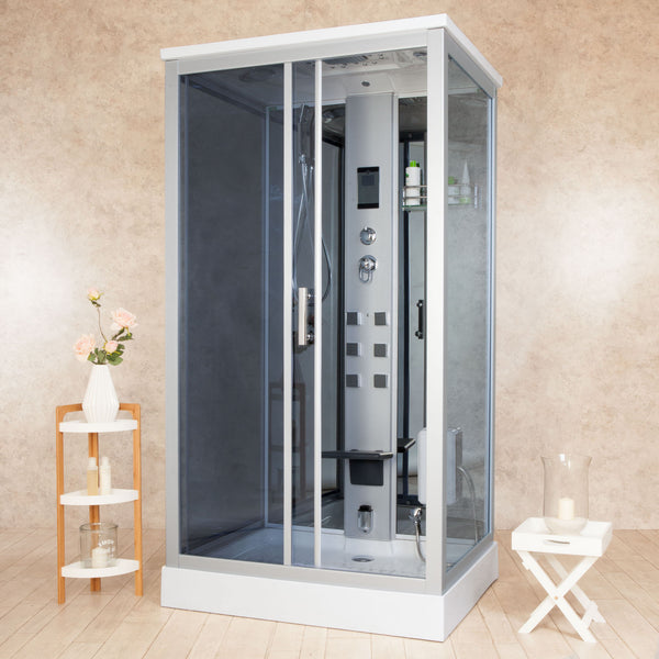 Cabine de Douche Hydromassage Sauna et Bain Turc 110x90cm Vorich Element sconto
