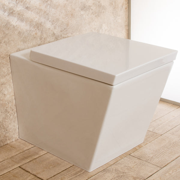 sconto WC à Encastrer au Mur en Céramique 35,50x55,50x39,5 cm Carré Blanc