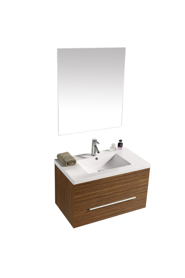 Meuble de salle de bain suspendu 80 cm en MDF avec miroir en chêne Vorich Lake sconto