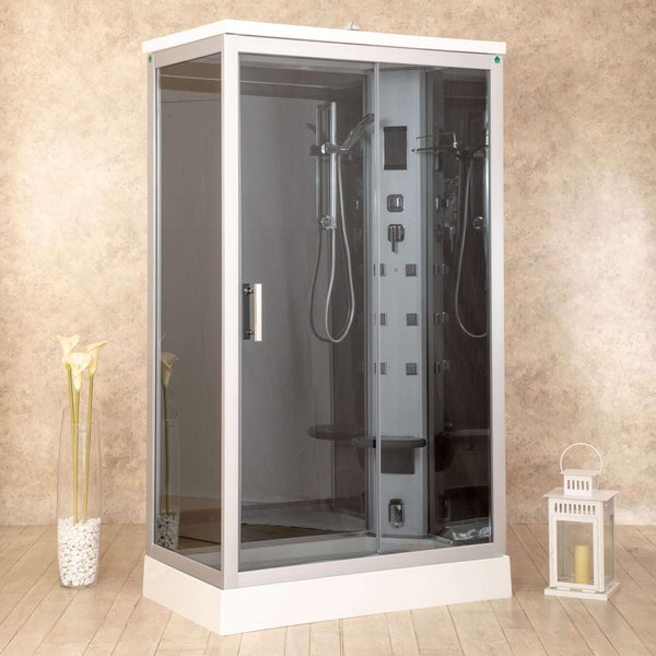 prezzo Cabine de douche d'hydromassage 120x70 cm sauna bain turc et thérapie à l'ozone Vorich Air côté droit