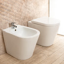 Coppia di Sanitari WC e Bidet  a Terra Filo Muro in Ceramica Bianchi-1