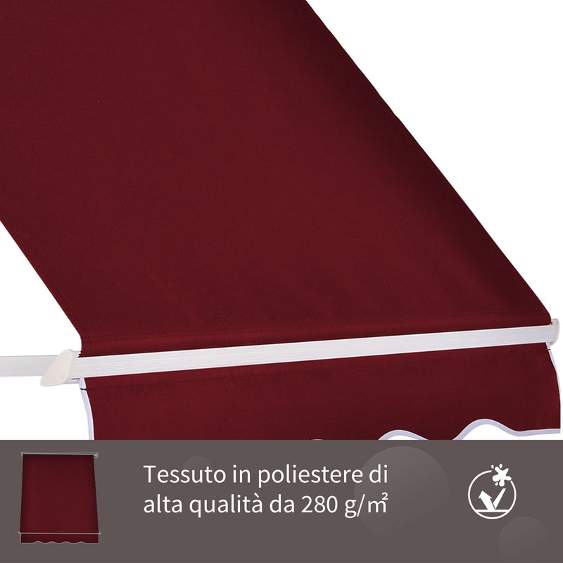 Tenda da Sole a Caduta 180×70 cm in Alluminio e Poliestere Rosso-6