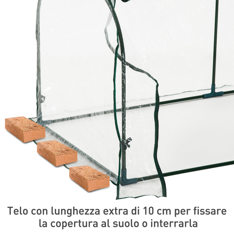 Serra da Giardino per Piante con 3 Porte in Acciaio e PVC 300x100x80 cm -5