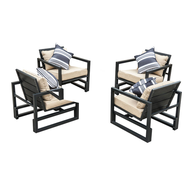 online Ensemble de 4 fauteuils d'extérieur élégants de haute qualité avec coussins 70,6x83,1x81 cm