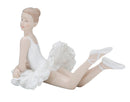 Ballerina Dicy Sdraiata 12x7,5x11 cm in Resina Bianco-3