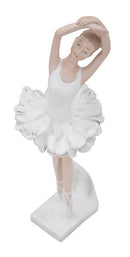 Ballerina Dicy 8x8x23 cm in Resina Bianco-4