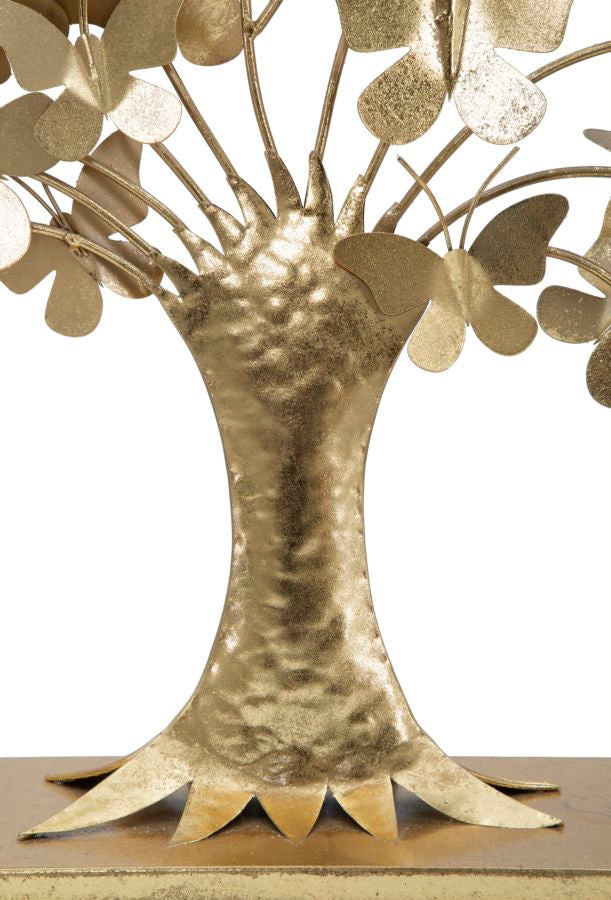 Albero della Vita con Farfalle Glam 63x13,5x60 cm in Ferro Oro-4