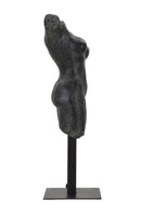 Scultura Museum Woman 19x17x50 cm in Poliresina e Ferro Nero-6
