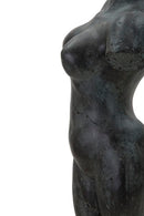 Scultura Museum Woman 19x17x50 cm in Poliresina e Ferro Nero-5