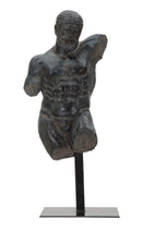 Scultura Museum Man 26x22x57,5 cm in Poliresina e Ferro Nero-1