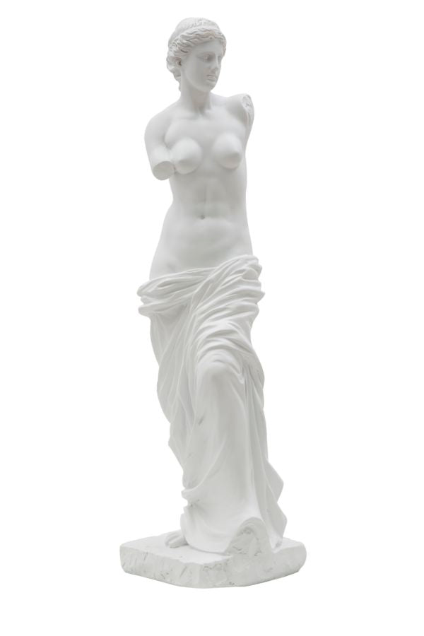 Sculpture Statue Femme 14x12x49 cm en Polyrésine Blanche sconto