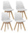 Lot de 4 Chaises 48,5x47x81,5 cm en Simili Cuir Blanc