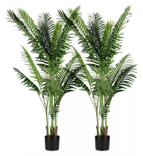 Lot de 2 Plantes Artificielles avec Pot Ø 110x160 cm Kenzia en Plastique prezzo