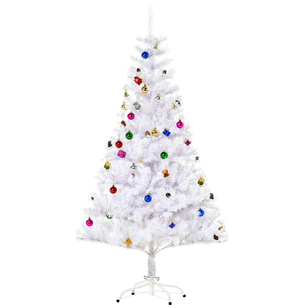 Sapin de Noël Artificiel 150 cm 680 Branches Décorées Blanc online