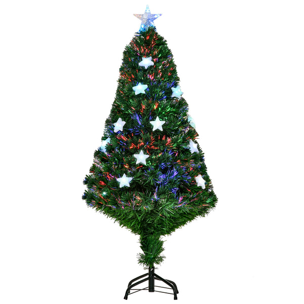 sconto Sapin de Noël Artificiel 120 cm en Fibre Optique avec 16 LED en Forme d'Etoile