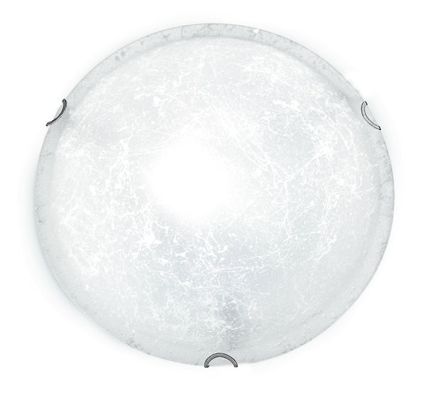 online Plafonnier rond en verre décoré blanc classique E27