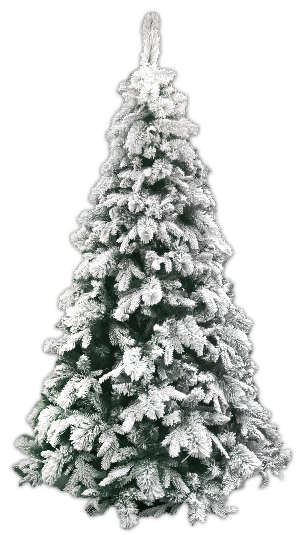 sconto Branche d'ouverture d'arbre de Noël artificielle recouverte de neige, vert Nevada, différentes tailles