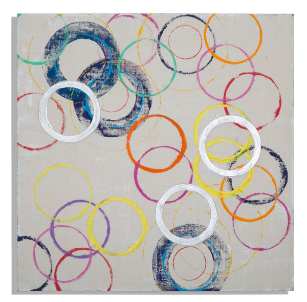Peinture sur Toile Cercles Flottants 80x3x80 cm en Bois et Toile online