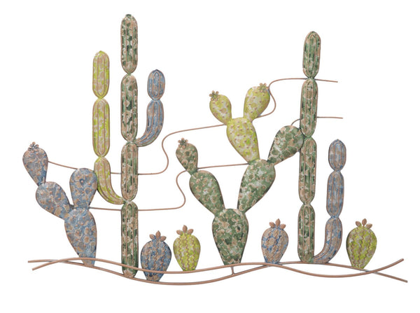 Panneau Cactus 90x2,5x64 cm en Fer Multicolore sconto