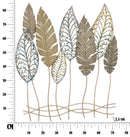 Pannello e Legno Foglie 75x2,5x87 cm in Ferro e MDF Oro e Argento-9