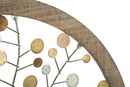 Pannello da Muro Albero della Vita Mirror Ø61x1,8 cm in Ferro e MDF Oro e Naturale-4