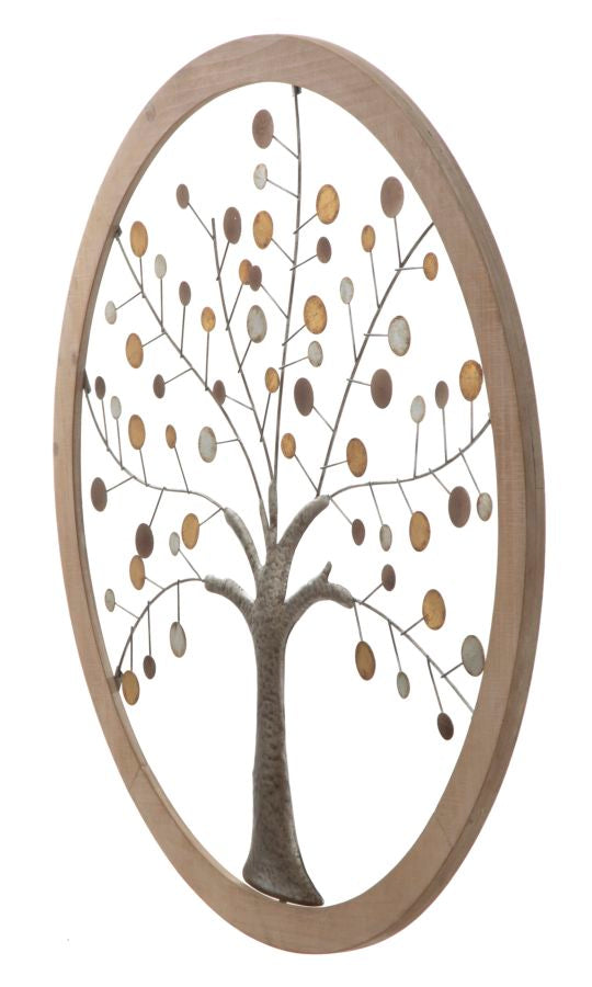 Pannello da Muro Albero della Vita Mirror New Ø80x2 cm in Ferro e MDF-2