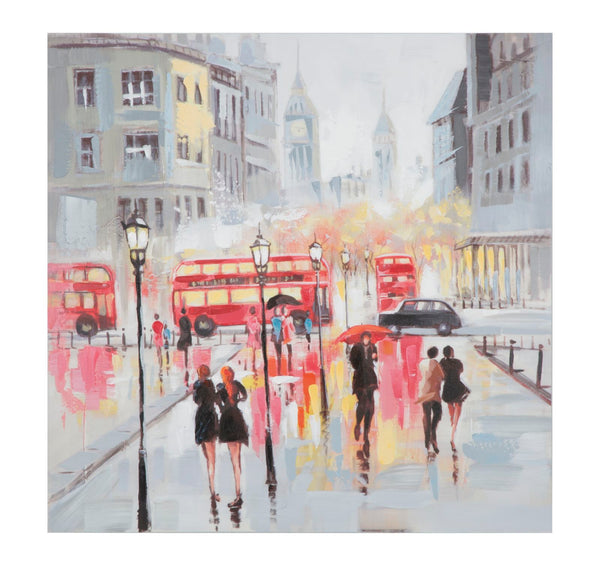 acquista Peint sur Toile Rain London 100x3x100 cm en Bois et toile