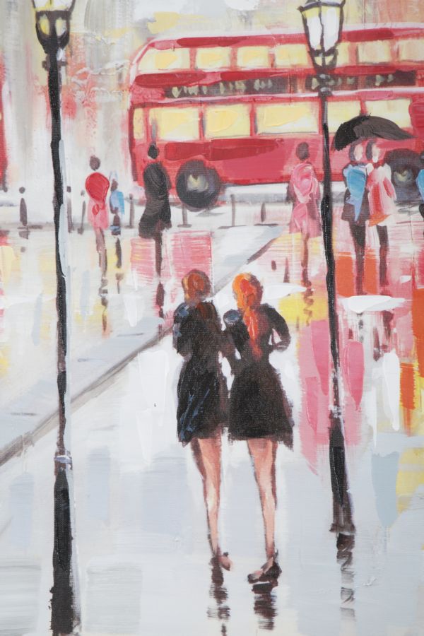 Dipinto su Tela Rain London 100x3x100 cm in Legno e canvas-2