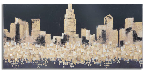 online Peinture sur Toile Oroen City 150x3,8x70 cm en Bois de Pin et Toile Multicolore