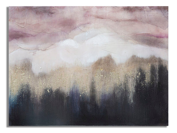 Peinture sur Toile Montagne Rose 80x2,7x60 cm en Bois de Pin et Toile Multicolore online