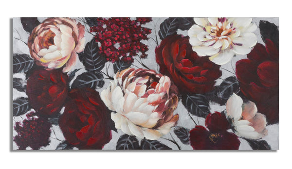 Peinture sur Toile Fleur Blanche/Rouge Lightback 150x3,8x76 cm en Bois de Pin et Toile Multicolore sconto