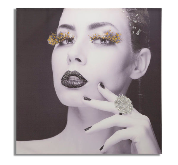 online Impression sur Toile avec Lady Dark Applications 80x2,8x80 cm en Bois de Pin et Toile Multicolore