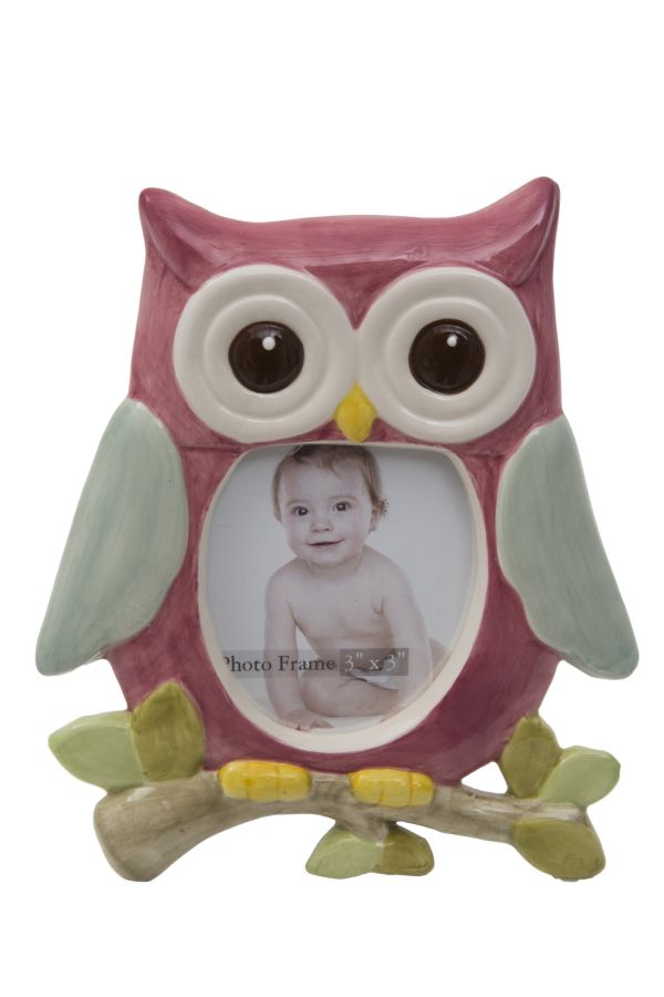 Cadre Chouette Printemps 13,7x2x16 Min 4 cm Porcelaine et Verre sconto