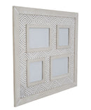 Cornice da Appendere Hypnos 46x4x41 cm MDF e Vetro Bianco e Grigio-2
