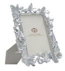 Cornice Farfalle 24,5x4x30,5 cm in Poliresina e Vetro Argento-1