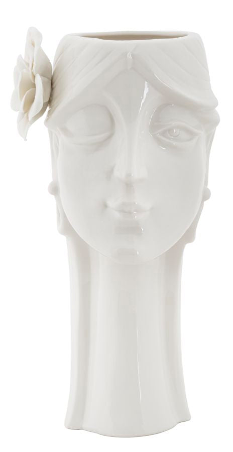Vase Femme 17,8x15,5x30,8 cm en Porcelaine Blanche acquista