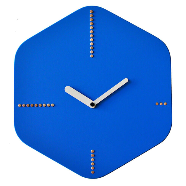 acquista Horloge Murale Hexagonale 34.5X38Cm Pirondini Italia Hexagone Bleu