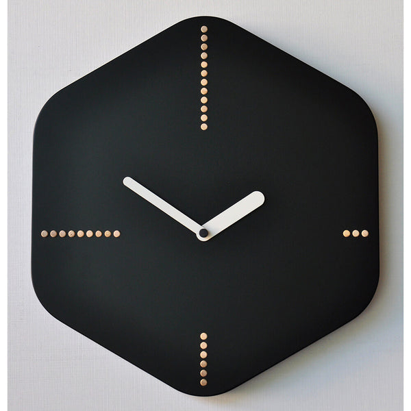 online Horloge Murale Hexagonale 34.5X38Cm Pirondini Italia Hexagone Noir