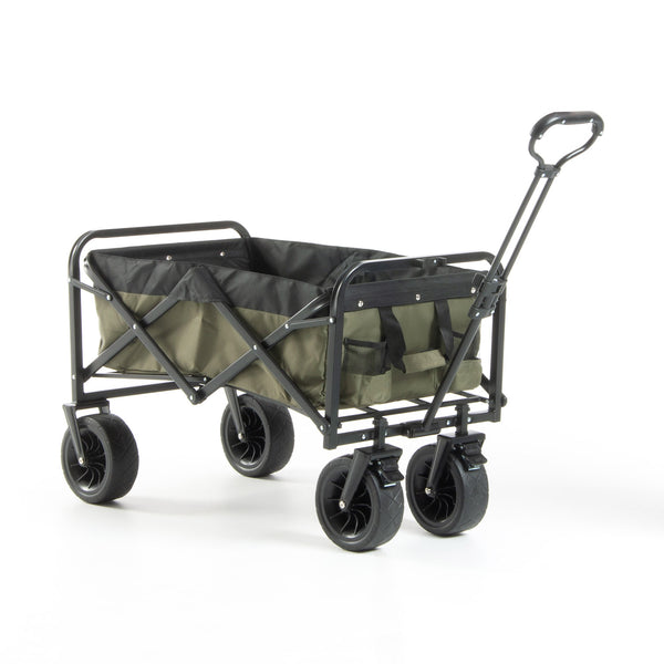 Chariot de rangement pliable 90x53x77 cm en métal de jardin vert foncé online
