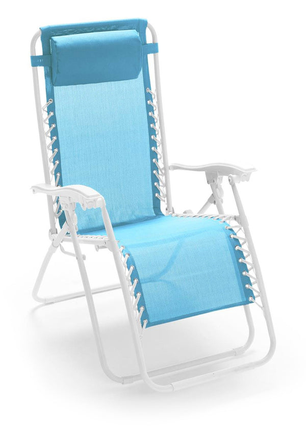Taddei Gran Relax Chaise longue inclinable en fer pliante bleue acquista