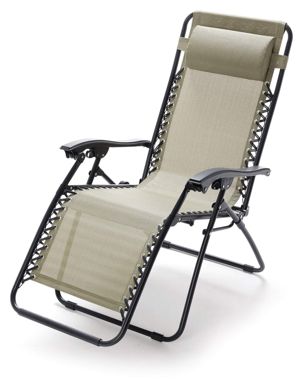 Chaise longue pliante inclinable Zero Gravity en acier et textilène vert acquista