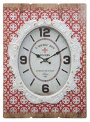 Orologio Shiny 42x7,5x58 cm MDF e Vetro Rosso e Bianco-1
