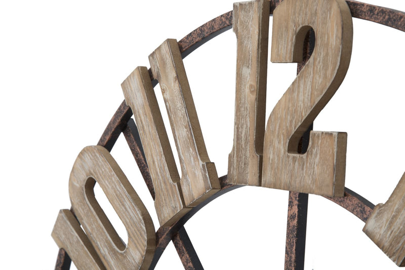 Orologio da Muro Source Ø63,5x4 cm in Ferro e MDF Marrone-4