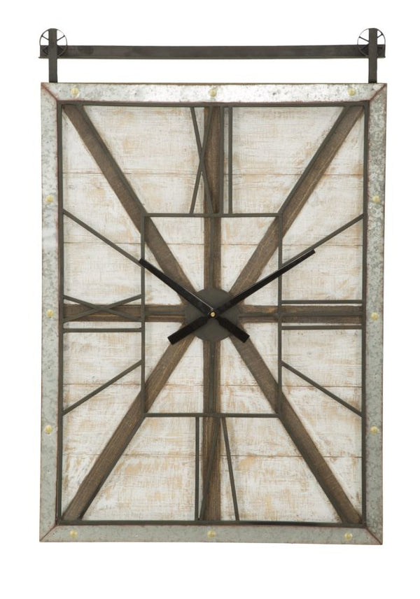 sconto Horloge Murale West 60x4x89 cm en Bois de Sapin et MDF et en Fer