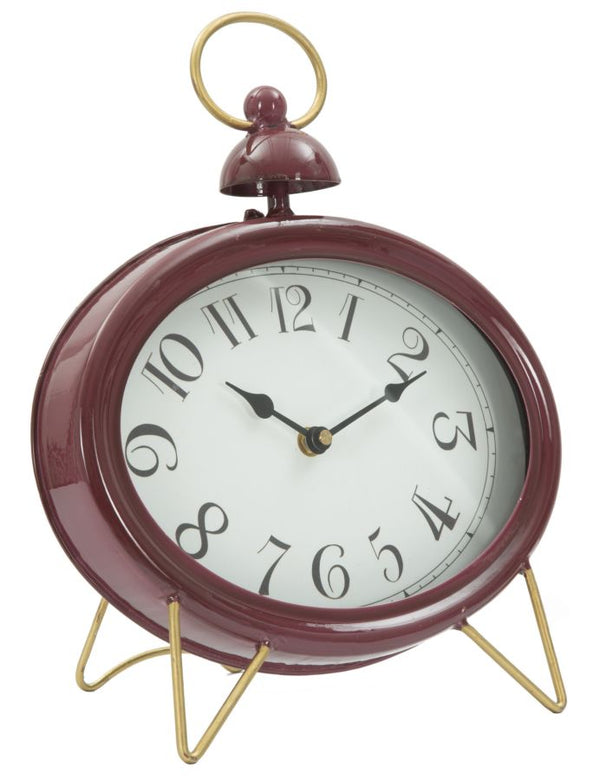 acquista Horloge Glam 28,5x5,5x33,5 cm en Fer et Verre Bordeaux et Or