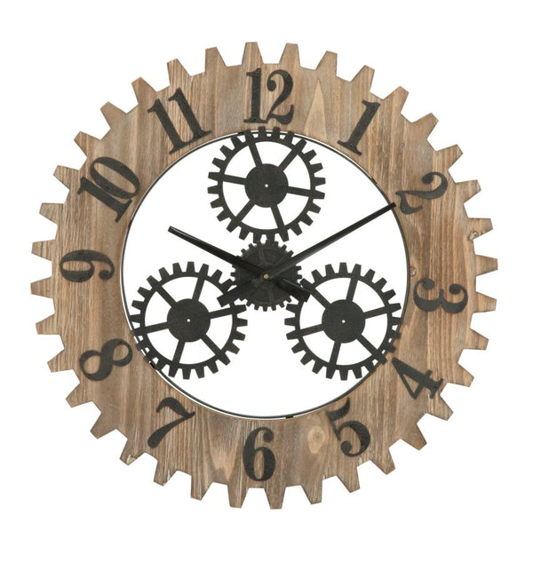 prezzo Ingranaggio Plus Horloge Murale Ø60x4 cm en Fer et MDF Noir