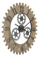 Orologio da Muro Ingranaggio Plus Ø60x4 cm in Ferro e MDF Nero-2