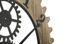 Orologio da Muro Ingranaggio Plus Ø60x4 cm in Ferro e MDF Nero-5